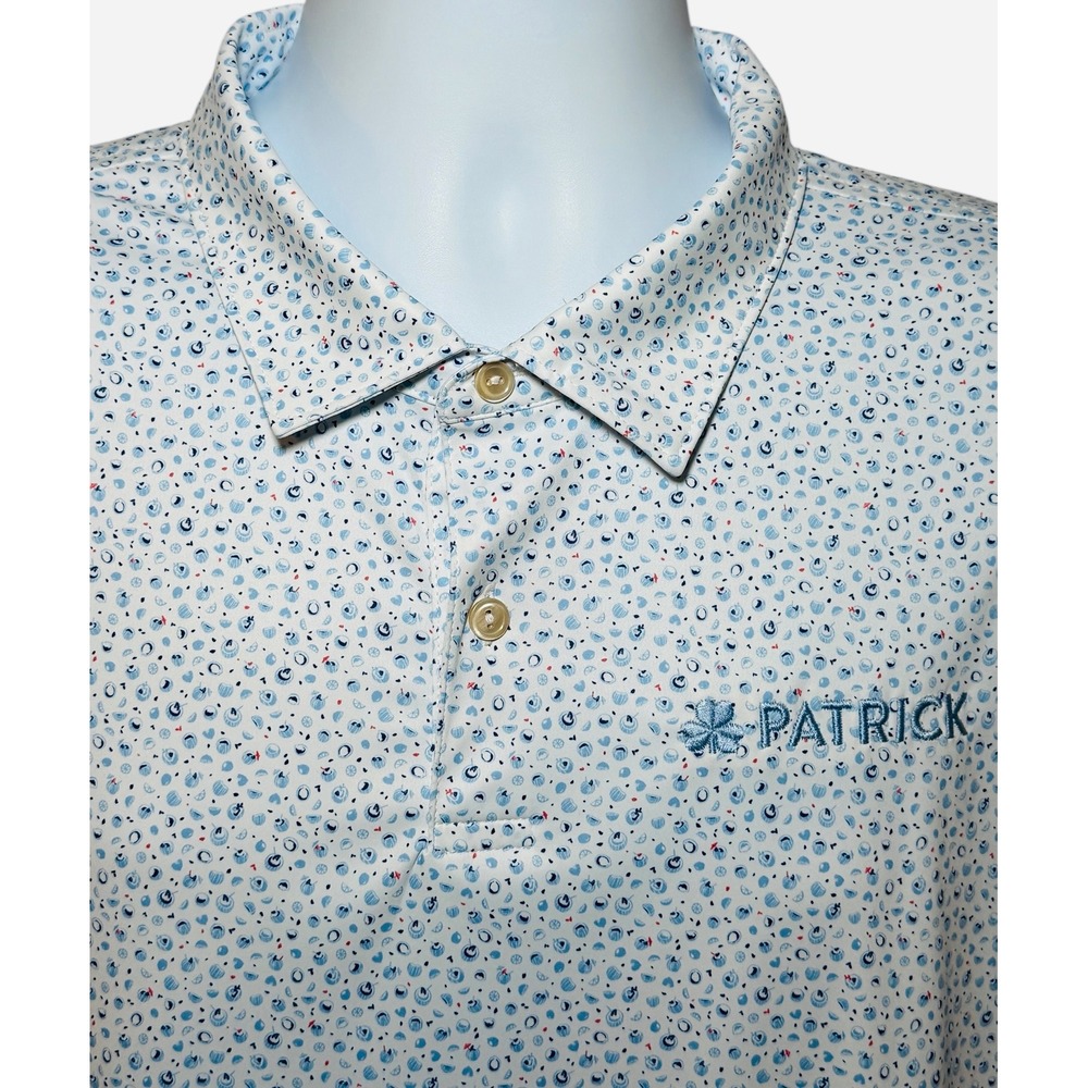 Peter Millar Featherweight Golf Polo Shirt Mens XL White All Over Fruit Drinks